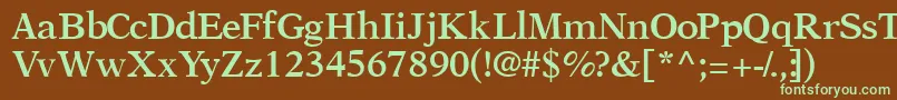 Шрифт OrchidsskSemibold – зелёные шрифты на коричневом фоне