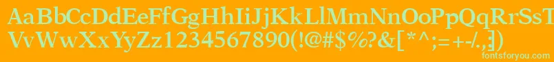 OrchidsskSemibold Font – Green Fonts on Orange Background