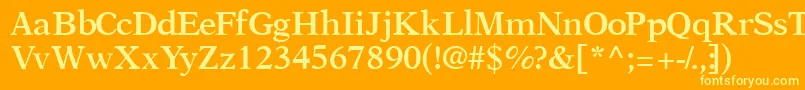 フォントOrchidsskSemibold – オレンジの背景に黄色の文字