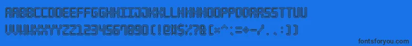 Czcionka NeonPixel7 – czarne czcionki na niebieskim tle