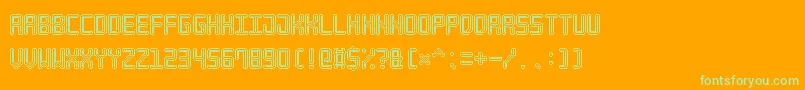 Czcionka NeonPixel7 – zielone czcionki na pomarańczowym tle