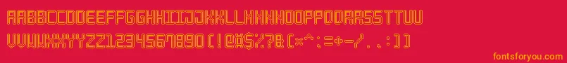 フォントNeonPixel7 – 赤い背景にオレンジの文字