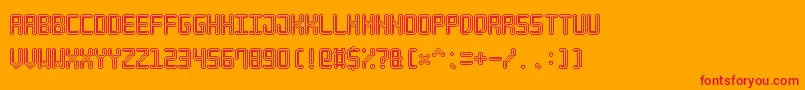 Czcionka NeonPixel7 – czerwone czcionki na pomarańczowym tle