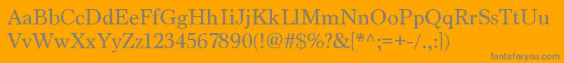 MarionRegular-Schriftart – Graue Schriften auf orangefarbenem Hintergrund
