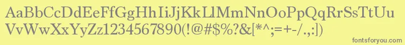 MarionRegular Font – Gray Fonts on Yellow Background