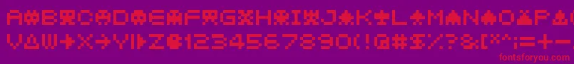 Czcionka 04b21 – czerwone czcionki na fioletowym tle