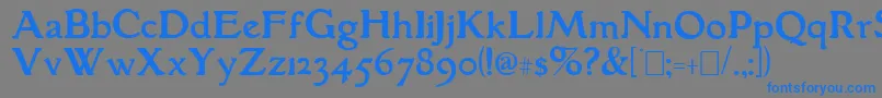 フォントGranthamRoman – 灰色の背景に青い文字