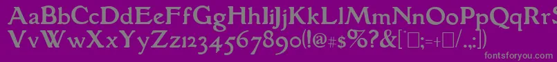 フォントGranthamRoman – 紫の背景に灰色の文字