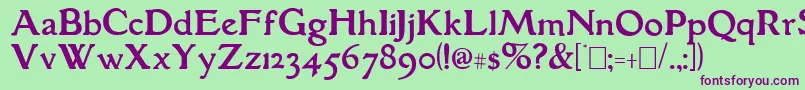 GranthamRoman Font – Purple Fonts on Green Background