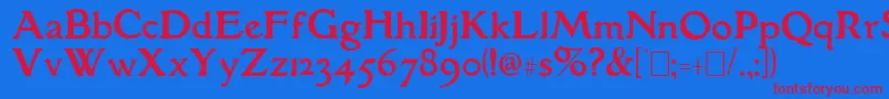 GranthamRoman Font – Red Fonts on Blue Background