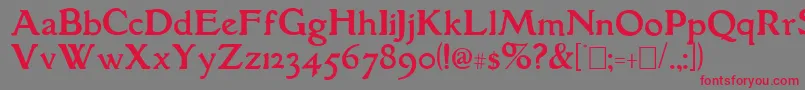 フォントGranthamRoman – 赤い文字の灰色の背景