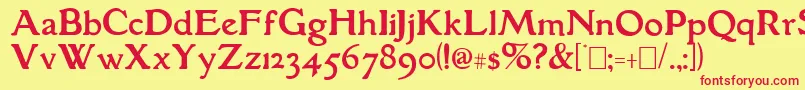 Шрифт GranthamRoman – красные шрифты на жёлтом фоне