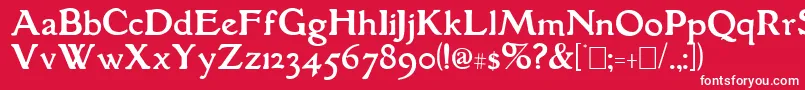 フォントGranthamRoman – 赤い背景に白い文字