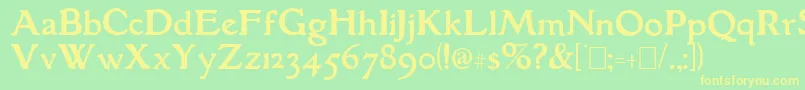 フォントGranthamRoman – 黄色の文字が緑の背景にあります