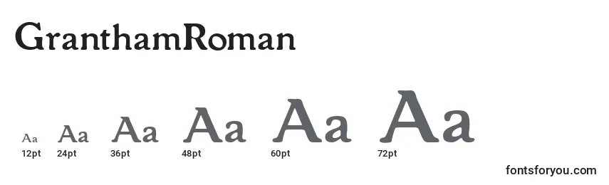 Размеры шрифта GranthamRoman