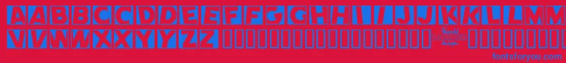 Fonte CometNegative – fontes azuis em um fundo vermelho