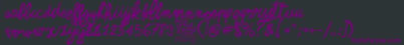 Шрифт ZerocalcareScript – фиолетовые шрифты на чёрном фоне