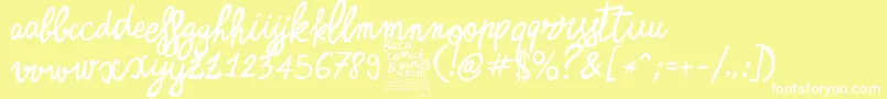 ZerocalcareScript Font – White Fonts on Yellow Background