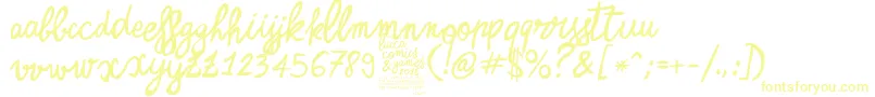 ZerocalcareScript Font – Yellow Fonts on White Background