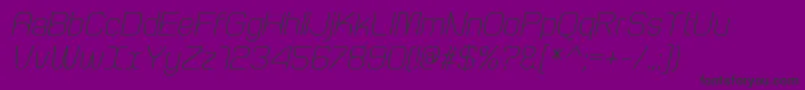 Fonte ArcleItalic – fontes pretas em um fundo violeta