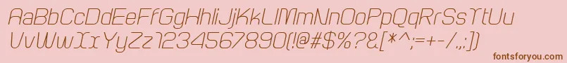 Fonte ArcleItalic – fontes marrons em um fundo rosa