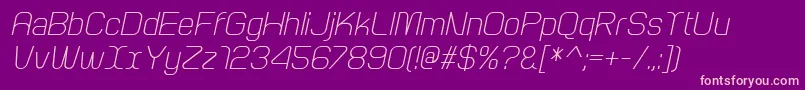 Saiba mais sobre a fonte ArcleItalic Fonte ArcleItalic – fontes rosa em um fundo violeta