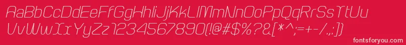 Czcionka ArcleItalic – różowe czcionki na czerwonym tle