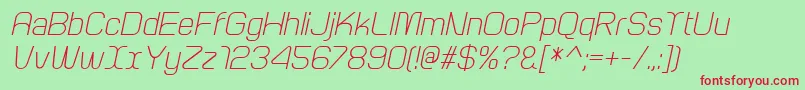 ArcleItalic Font – Red Fonts on Green Background