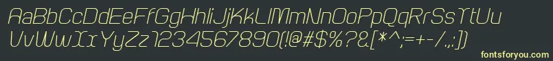 ArcleItalic-Schriftart – Gelbe Schriften auf schwarzem Hintergrund