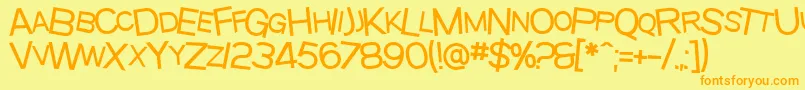Czcionka SfBeavertonScMedium – pomarańczowe czcionki na żółtym tle