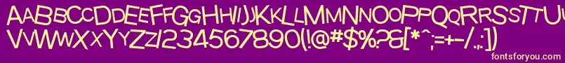 Czcionka SfBeavertonScMedium – żółte czcionki na fioletowym tle