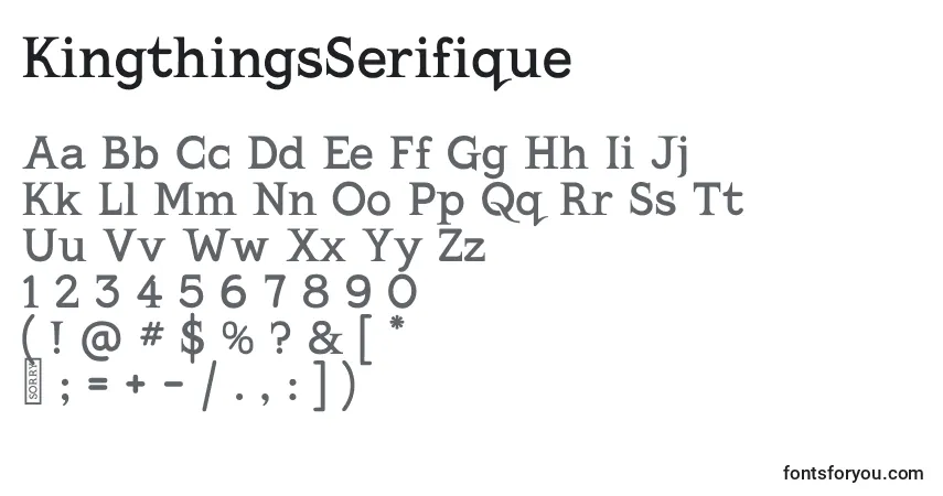 Fuente KingthingsSerifique - alfabeto, números, caracteres especiales