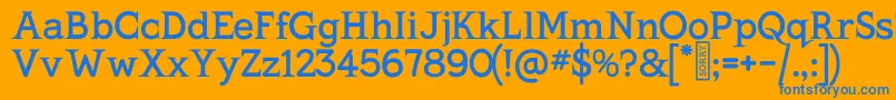 フォントKingthingsSerifique – オレンジの背景に青い文字