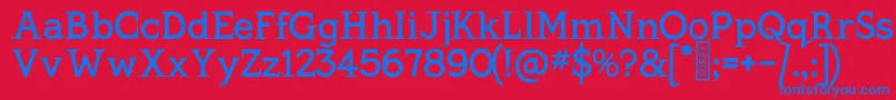 KingthingsSerifique Font – Blue Fonts on Red Background