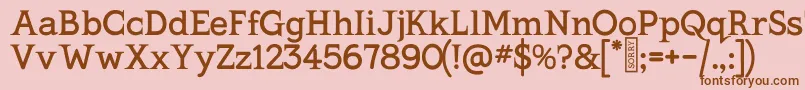 フォントKingthingsSerifique – ピンクの背景に茶色のフォント