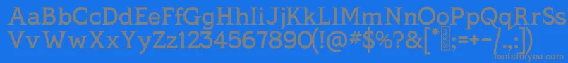 KingthingsSerifiqueフォントについての詳細 フォントKingthingsSerifique – 青い背景に灰色の文字
