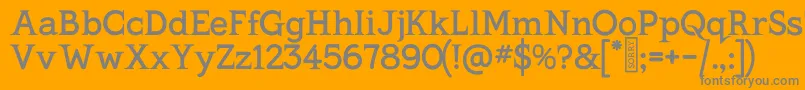 KingthingsSerifique-Schriftart – Graue Schriften auf orangefarbenem Hintergrund