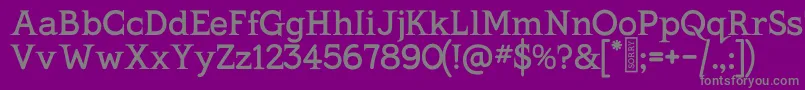 フォントKingthingsSerifique – 紫の背景に灰色の文字
