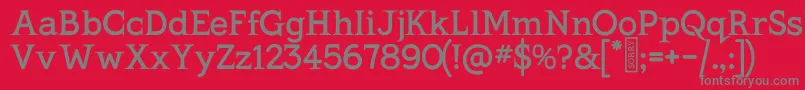 フォントKingthingsSerifique – 赤い背景に灰色の文字