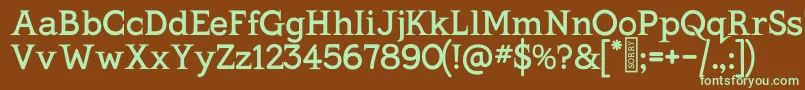 KingthingsSerifique-fontti – vihreät fontit ruskealla taustalla
