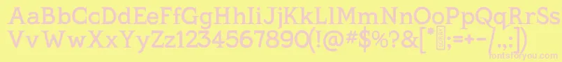 KingthingsSerifique-fontti – vaaleanpunaiset fontit keltaisella taustalla