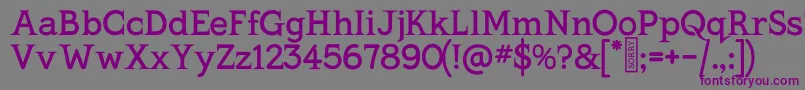 フォントKingthingsSerifique – 紫色のフォント、灰色の背景