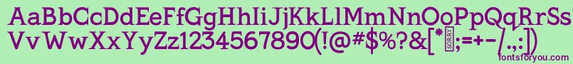 KingthingsSerifique-Schriftart – Violette Schriften auf grünem Hintergrund