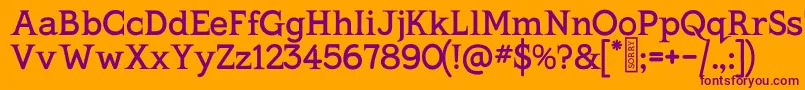 フォントKingthingsSerifique – オレンジの背景に紫のフォント