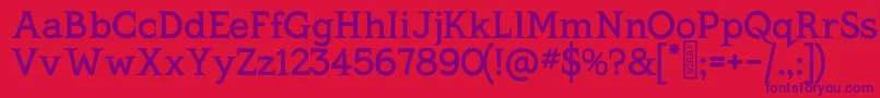 Czcionka KingthingsSerifique – fioletowe czcionki na czerwonym tle