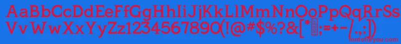 KingthingsSerifique Font – Red Fonts on Blue Background