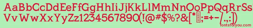 KingthingsSerifique-fontti – punaiset fontit vihreällä taustalla