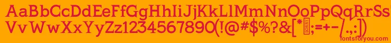 KingthingsSerifique-Schriftart – Rote Schriften auf orangefarbenem Hintergrund