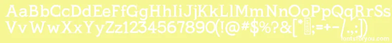 フォントKingthingsSerifique – 黄色い背景に白い文字