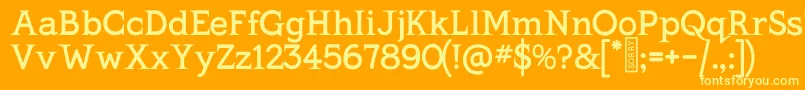 Шрифт KingthingsSerifique – жёлтые шрифты на оранжевом фоне